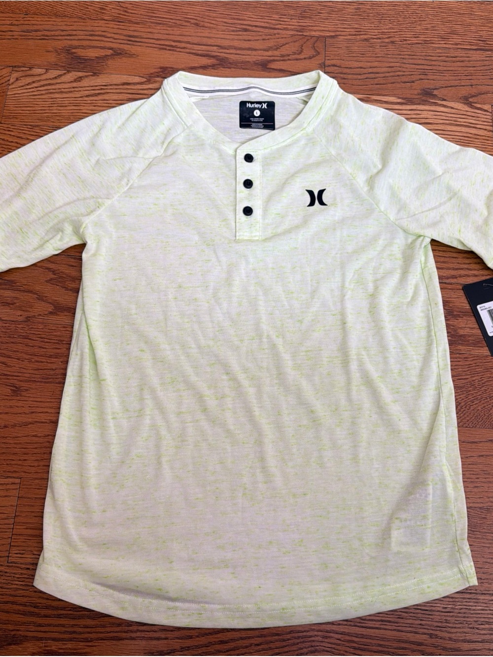 Hurley Light Lime Henley Short Sleeve Tee